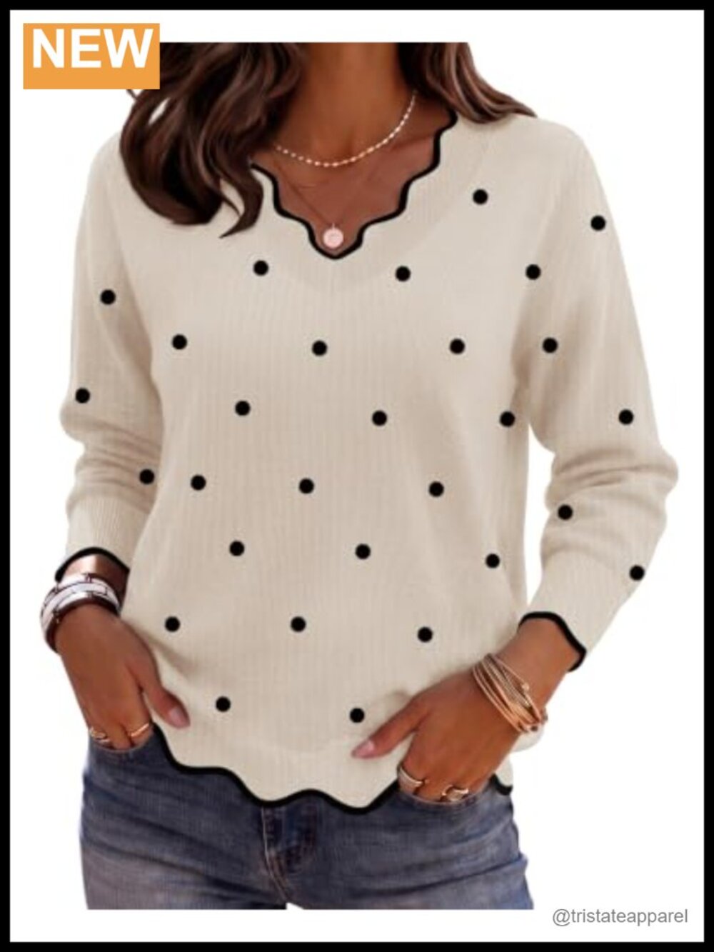 V Neck Sweater Long Sleeve Lightweight Knit Pullover Loose Fit Casual